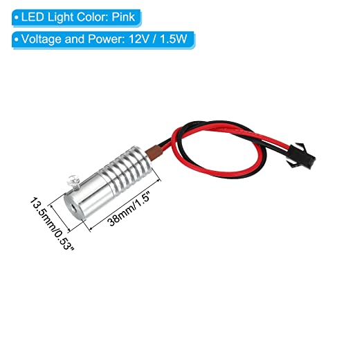 Image of PATIKIL 3mm 3.0m PMMA Side Glow Fiber Optic Cable Kit, with LED Aluminum Illuminator 12V 1.5W Guide Light Source Decoration for Home DIY Lighting, Pink