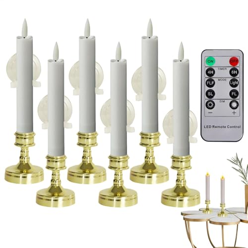 Velas LED cónicas sin llama con mando para decoración de Navidad