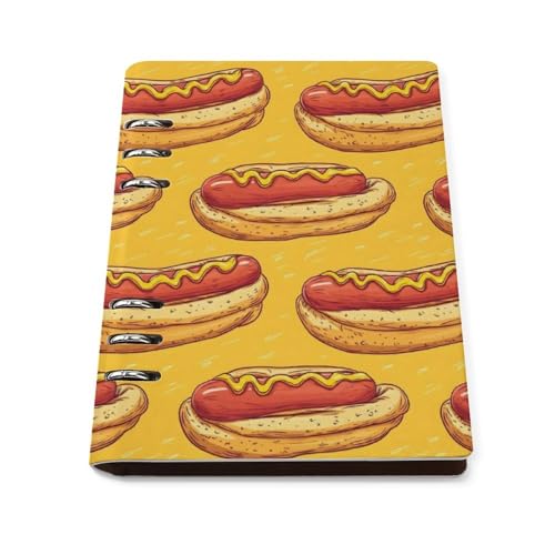 Carnet ligné original cadeau A5 motif Hot Dog pour écrire ses projets