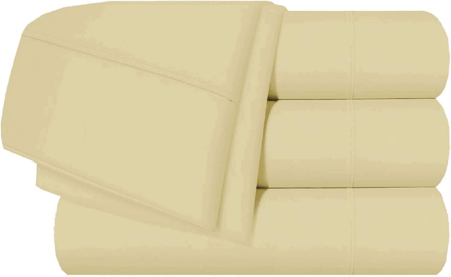 RECCI Split California King Size - 5 Piece 1000 Thread Count 100% Egyptian Cotton Split Sheets Set for Adjustable Beds, Fits Mattress 18" inch Deep Pocket - Split California King Size - Ivory Solid