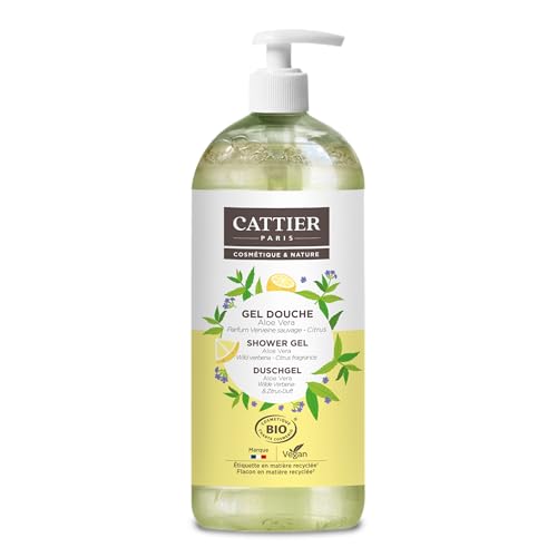 CATTIER Gel Douche Fraicheur Vegan Parfum Verveine sauvage Citrus BIO 1L​