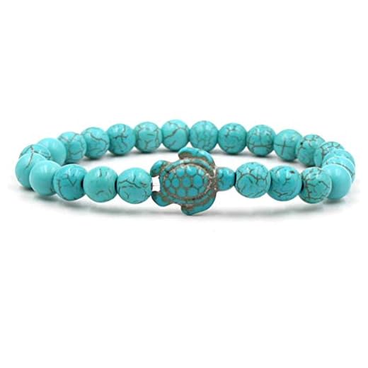 PULABO Tortue Perles Bracelets pour Femmes Hommes Classique Pierre Naturelle Élastique Amitié Bracelet Plage Bijoux style 1 Nouveau Publié et Populaire haute qualité