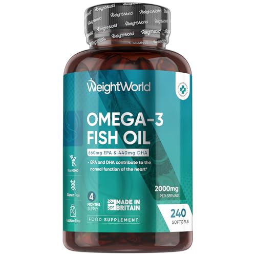 Omega 3 Fish Oil 2000mg - 240 Softgels (4 Months Supply) - 660mg ...