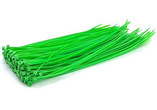 Oksdown 100 Pack Green Plastic Cable Ties 300mm×3.6mm Heavy Duty Nylon Garden Zip Tie Multi Purpose Premium 12 inch/30 cm Tie Wraps