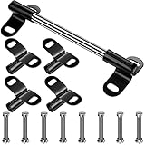 Jutom Wheelbarrow Axle Bracket Set 10 x 0.63 Inch Heavy Duty Wheelbarrow Shaft 4 Pcs 2.1 x 3.3 Inch Brackets 8 Pcs Bolts and Nuts Compatible with 5/8 Inch Wheelbarrow Axles