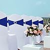 Stoeldecoraties, elastische stoelhoezen, spandex stoelsjerp met roos bal kunstmatige bruiloft stoel sjerpen bruiloft stoel vlinderdas stoel cover band feest, rood, 50 stuks 10 stuks) (kleur: u, 50