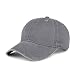 WINCAN Washed Dyed Cotton Twill Low Profile Adjustable Baseball Cap Denim 6 Panel Stitch Baseball Hat (Grey)