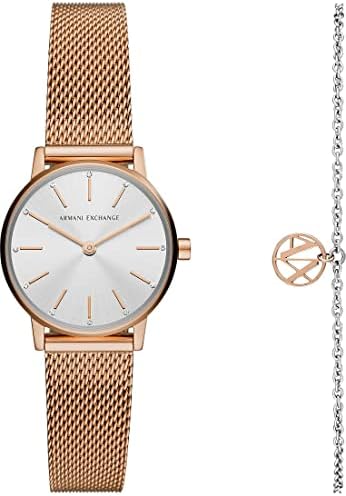Armani Exchange Watch for Women, Quarz-Zweizeigerwerk und 28 mm G...