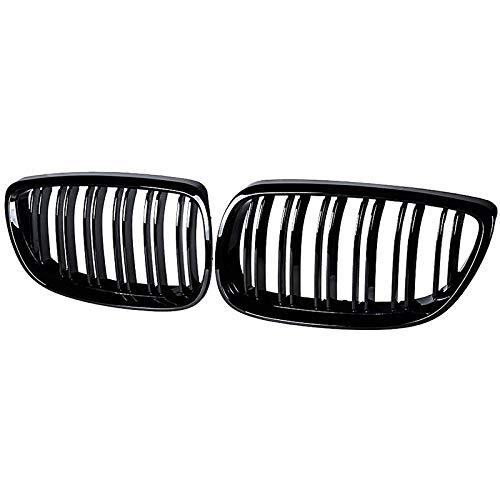 2Pcs Front Bumper Kidney Twin Fins Sport Grill Grille Racing Grills/Fit For BMW E92 E93 M3 2006-2009 08-13 3-Series M3(E92/E93) 07-10 E92 2D C (Color : Black)