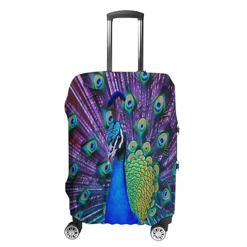Housse de valise Beauty Peacock en polyester élastique blanc taille L