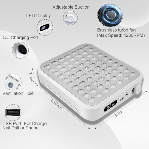 Recogedor de Polvo para Uñas Recargable y Sin Cable miniatura 5