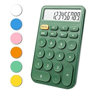Standard Calculator 12 Digit,Desktop Large Display and Buttons,Calculator with Large LCD Display for Office,School, Home & Business Use,Automatic Sleep,with Battery (Green)