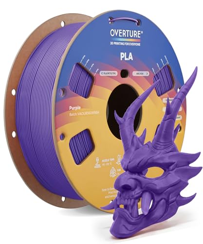 OVERTURE PLA Filament 1.75mm, Neatly Wound 3D Printer Filament 1kg Spool (2.2lbs), Dimensional Accuracy +/- 0.02 mm, Fit Most FDM 3D Printers (Purple)