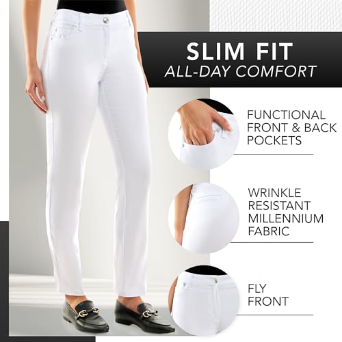 Zac & Rachel Calça feminina de tecido Millennium, Cambraia, 9