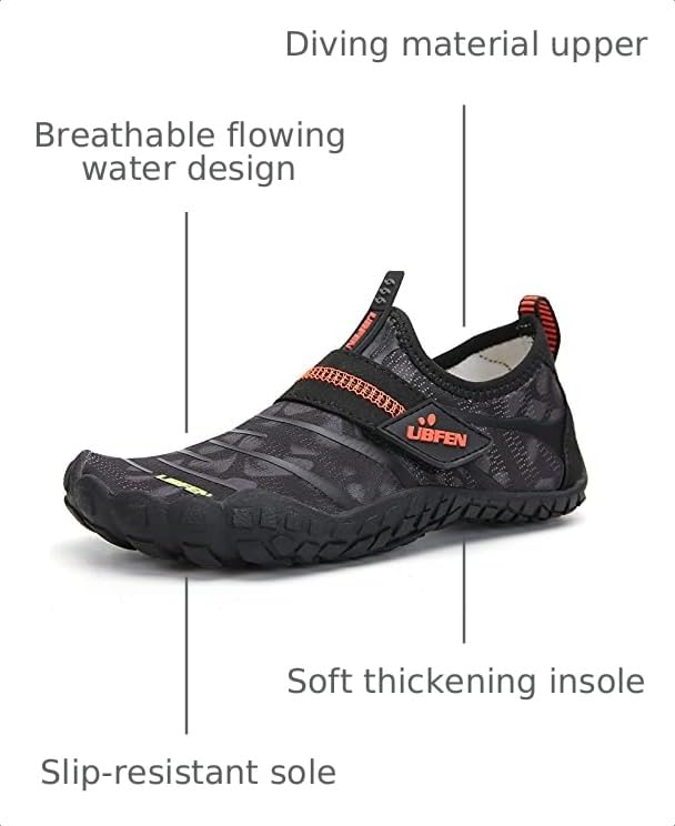 Image of UBFEN Kids Water Shoes for Boys Girls Quick-Dry Swim Aqua Socks | Lightweight, Barefoot-style, Perfect for Water parks, Beach, Pool, Kayak, Creek Hiking, Camping, Toddler, Little Kid, Big Kid