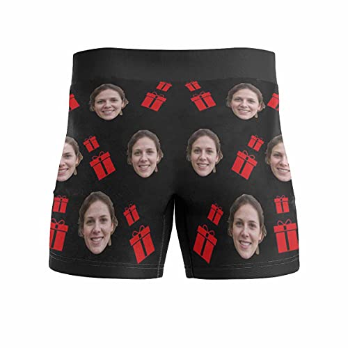 Artsadd Personalized Wife Face On Men's Boxer Briefs Custom Underwear with Name Text on Waistband2