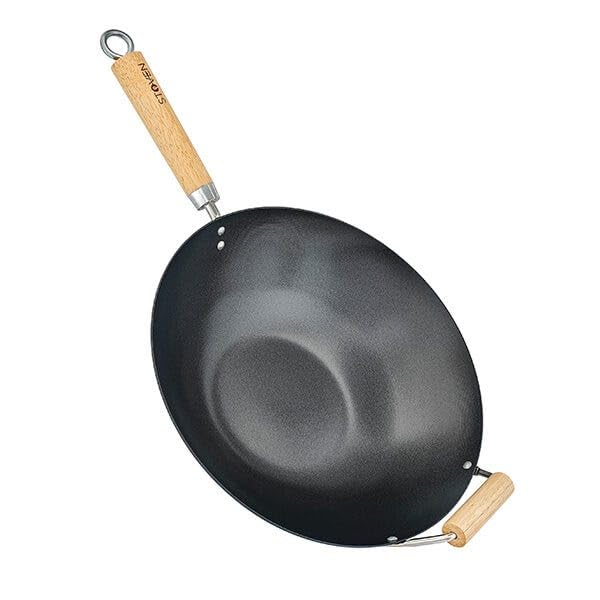 STOVEN Wok antiadherente de calibre pesado de 34 cm