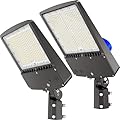 HYPERLITE 300W and 150W Parking Lot Lights 150lm/w,5000K Led Parking Lot Lights Outdoor with Photocell for Roadways, Stadium, Yard, Barn