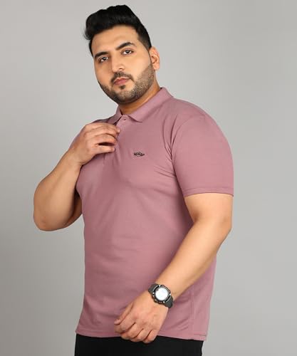 Image of INKKR Plus Size Men's Regular Fit Solid Polo Tshirt