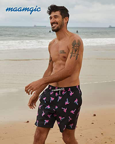 Image of maamgic Mens Swim Trunks Quick Dry Swim Shorts with Mesh Lining Funny Swimwear Bathing Suits 7inch