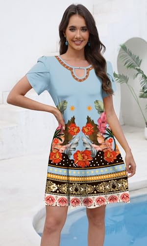 Image of COSSEN Women's Summer Casual Tshirt Dress Crew Neck