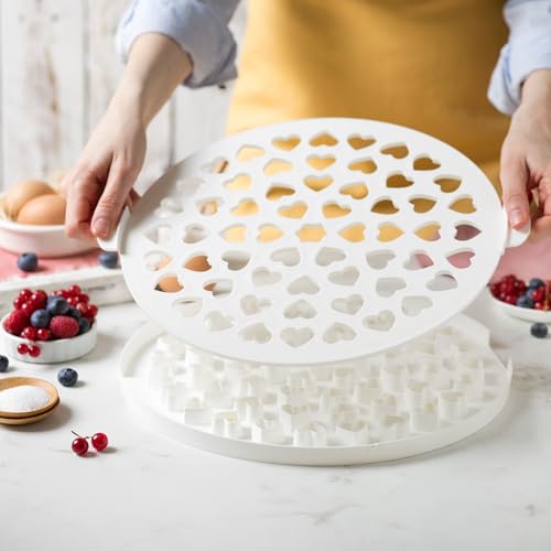 Decora Gitter Ausstecher Herzen, Kunststoff, weiß, 30 cm Kuchen – Ansicht 2