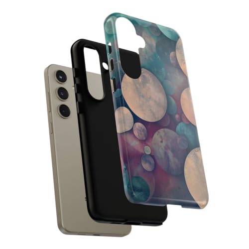 Coque Samsung S24 Plus rigide brillante à motif cercles multicolores