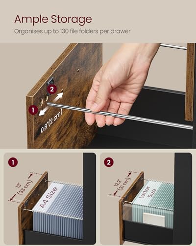 Image of VASAGLE 4 Drawer File Cabinet with Locks, for A4, Letter Sized Documents