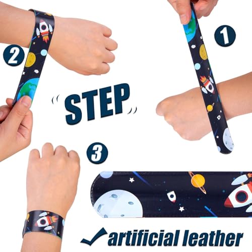 Image of SILLYME 12pc slap bands for kids (Space theme) - Return Gifts Birthday Party For Kids - Best Birthday Return Gift For Kids 6-12 - return gift for kids age 6-10 10-12