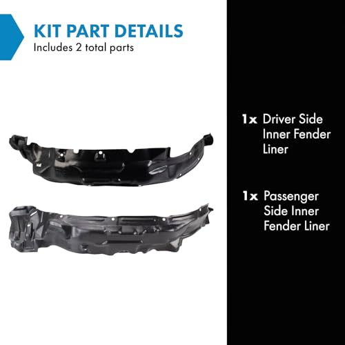 Image of TRQ Inner Fender Liner Set Compatible with 1989-1995 Toyota Pickup TO1250101 TO1251101