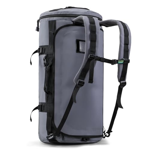 Image of Haimont Heavy Duty Convertible Travel Duffel Backpack, Grey, 90L