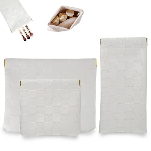 Small Makeup Bag for Purse 3 Pcs Small Pouches for Purse, Mini Pouch White Waterproof Tiny Pouch, can be Used to Hold Lipstick, Change, Headphones, Glasses