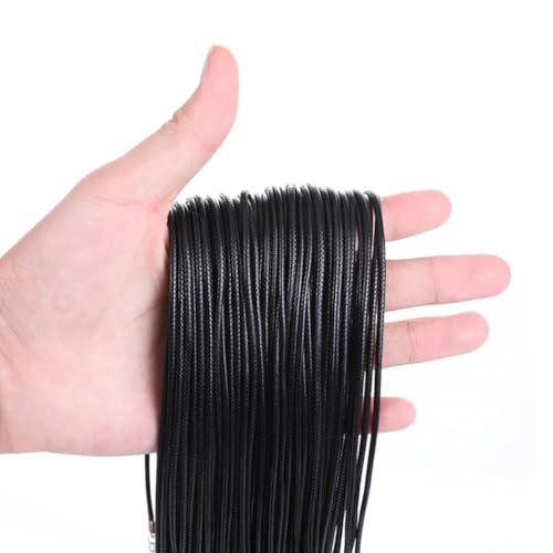 10 Stück 60cm Schwarz Gewachst Halskette Schnur Ketten zum Basteln 2mm Geflochtene Lederband Kette DIY Schmuckherstellung Halskettenband Mit Verschluss Hummer Schließe Und Verlängerungskette Seil