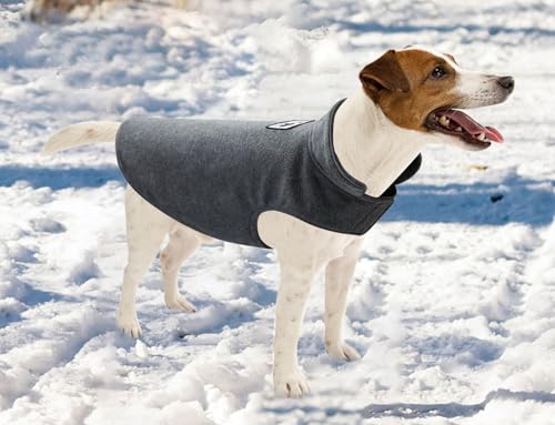Morezi Cozy Fleece Dog Coats Puppy Clothes Elastic Belly Vest Waistcoat Winter Warm Jacket Reversible Dog Coat for Small Medium Large Dogs - Gray - XL - Image 6