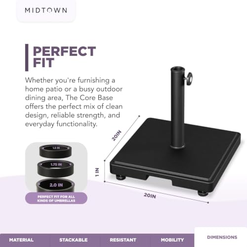 Image of Midtown Umbrellas Core - Umbrella Base with Wheels, Up to 45 lb Capacity