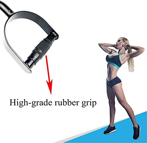 EBWLI LAT Bar Cable Machine Attachment, Triceps Press Down Cable Attachment, Heavy Duty Steel with Rubber Handle for Rowing Machine, Weight Lifting Accessories - Thumbnail 4