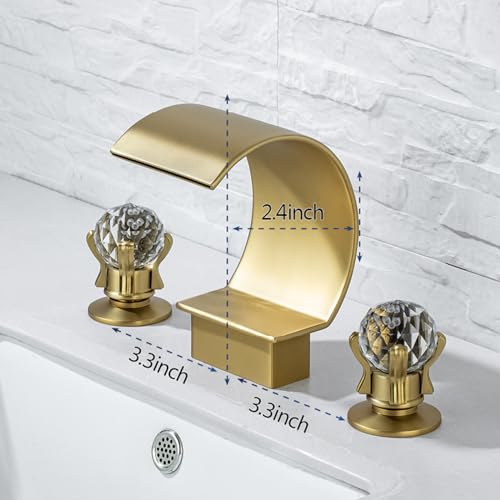 Robinet mitigeur de lavabo cascade eau chaud froid laiton chrome 3 trous - 2