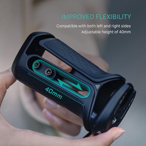 Image of Tilta Xeno Side Handle for Filmmakers & Cameras - Titanium Gray | Secure Connection & Helps Prevent Rotation | Adjustable Height | Textured Silicone Grip | Convenient Assembly (Dual 1 /4″-20)