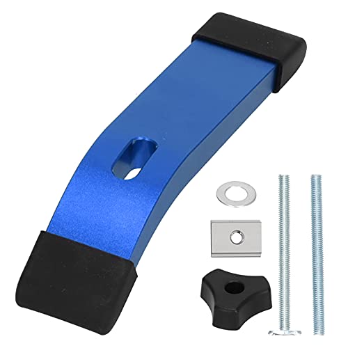 sturdy Aluminium Hold Down Clamp Set, M8 Thread, Rustproof Woodworking Jig Tool Kit with Plastic Handle, T Type Screw, Screw Rod, Small Slide Block, and Stainless Steel Washer (Blue)