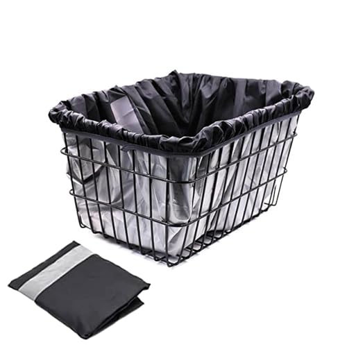 1 Pc Most Bicycle Baskets Cover- Waterproof Bicycle Rain Cover Liner, Cycling Basket Insert | Bike Storage Liner, Bike Basket Liner, Bike Bag Gym Beach Bag for Bicycle Baskets, 42x33x25cm (Black)