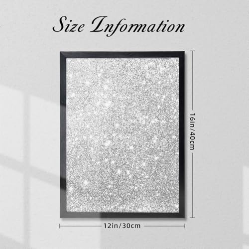 Ruauru Light Silver Glitter peinture decorative cadre noir 30x40 - 4