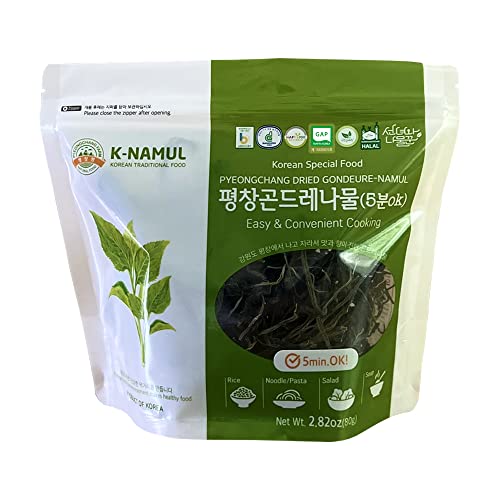 Pyeongchang Gondre Namul 2.82oz, Dried Vegatables for Namul Bap Bibimbap Soup with rich flavor, Korean Healthy Food K-Namul