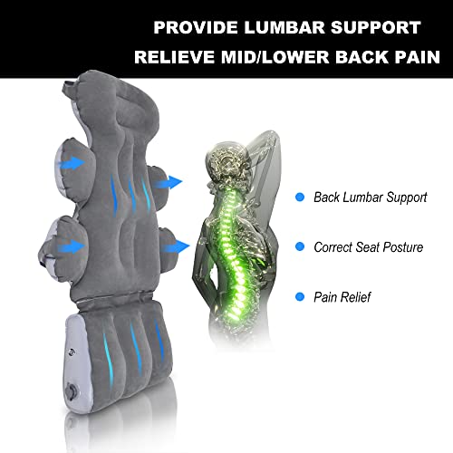 Car Seat Cushion, Inflatable Back Lumbar Support Pillow, Ergonomic Backrest For Pain Relief And Driving Fatigue, Back Support Cushion With Adjustable Straps For Car Home Office Seat #TOP3