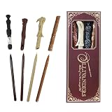 Harry Potter, set di 4 penne a bacchetta, confezione da 4 aste, con licenza, articoli di cancelleria, regali