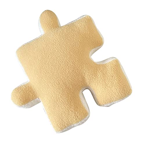 Kuuleyn Puzzle-Kissen, Weiches Kissen, 1 PC-Plüsch-Wurfkissen, Ultraweiches Kissen, Puzzle, Speziell Geformt Für Schlafsofa, Fenster, Heimdekoration(Gelb)
