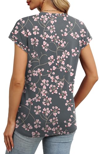 Image of Alaroo Womens Summer Tops Short Sleeve Shirts Crew Neck Cute Trendy Tunic Blouses (S-3XL)