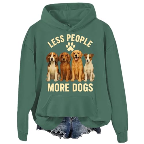 Antidaa Less People More Dogs Hoodies Unisex Golden Retriever Graphic Pullover Top
