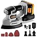Cordless Detail Sander: DEKOPRO 20V Mouse Sander with Dust Collector, 13000RPM with 15 Sandpapers, Battery and Charger Included, Ideal for Sanding Machine in Tight Spaces and Home Decoration Projects