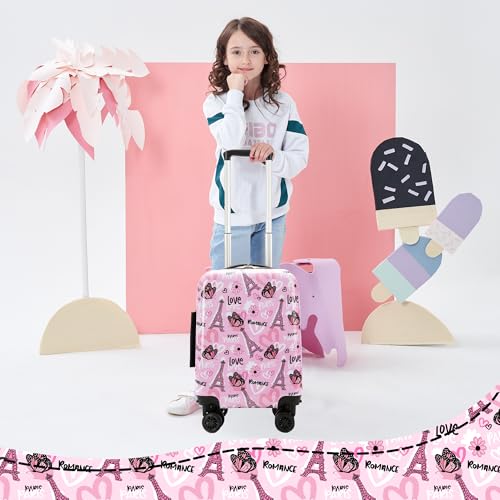 Image of Kid's Luggage Set 16 inch Hardside Luggage with Spinner Wheels 2 Piece Suitcase Set Girls Carry on Toddler Travel Rolling Suitcase with Neck Pillow Airline Approved