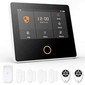 Staniot 8-teilig Komplette Alarmanlage, 4G GSM WiFi Secpanel 5 Funk-Alarmanlage fürs Haus, IPS-Touchscreen-Panel, Türsensor, Bewegungsmelder, Fernbedienung, High-Dezibel-Sirene, Kompatibel mit Alexa